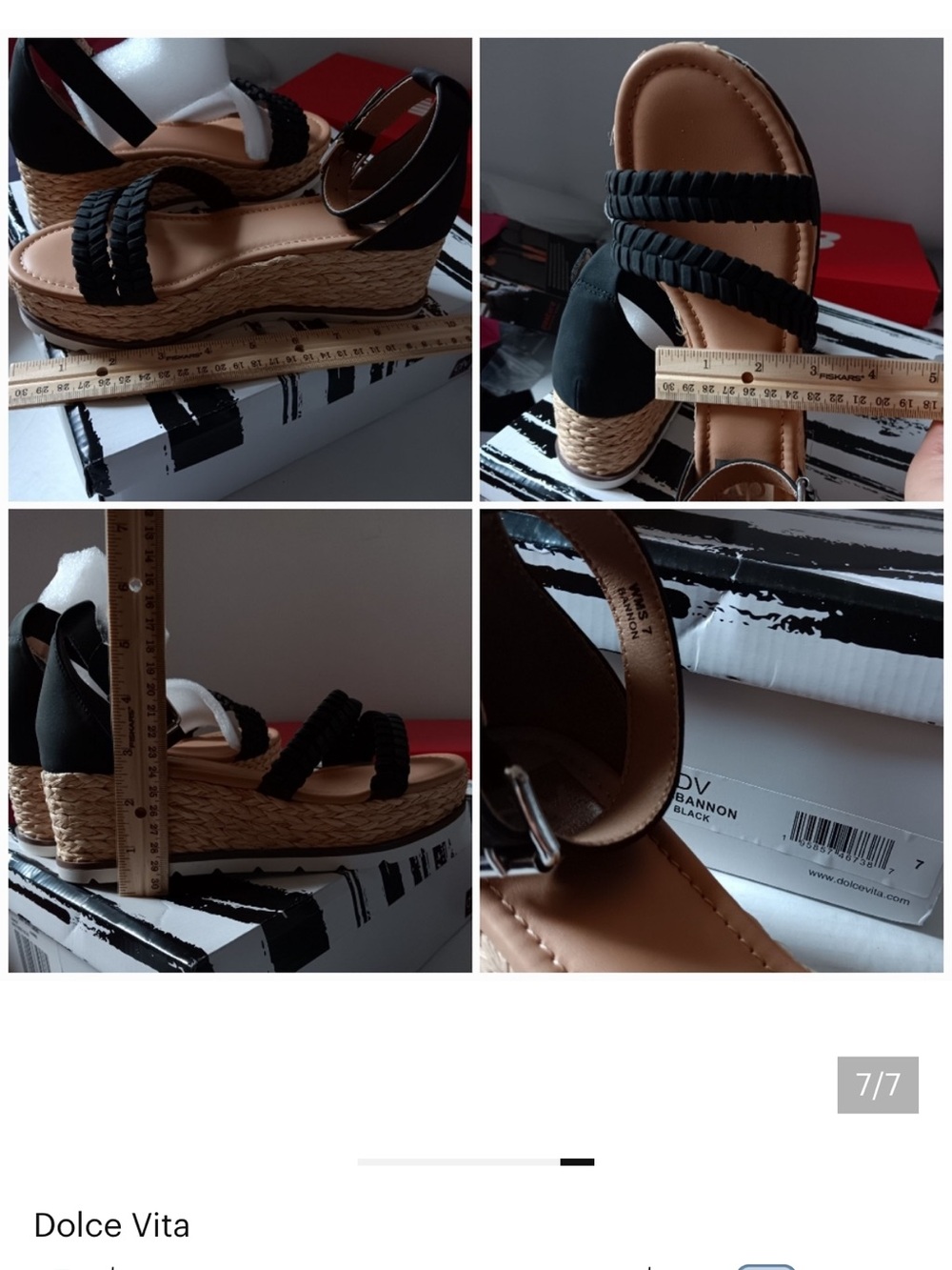 Dolce Vita Bannon Raffia Wedge Sandals Med-High Heels size 7